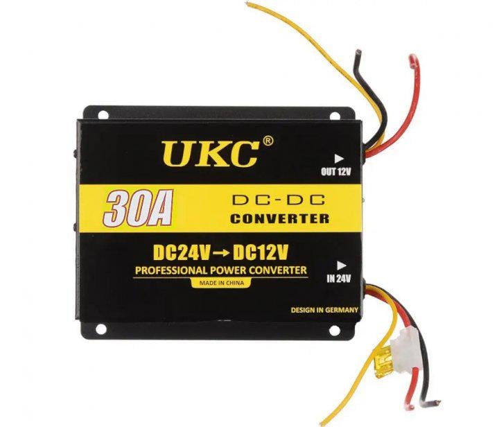 Автомобильный конвертер UKC DC/DC 24V-12V 30A до 360 Вт Черный