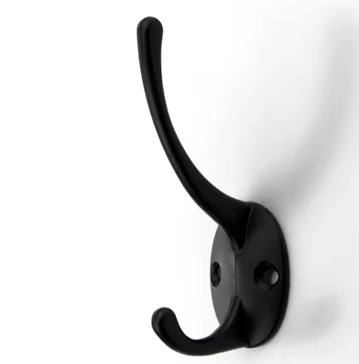 Крючок мебельньій двойной металлический АР45085 Черный