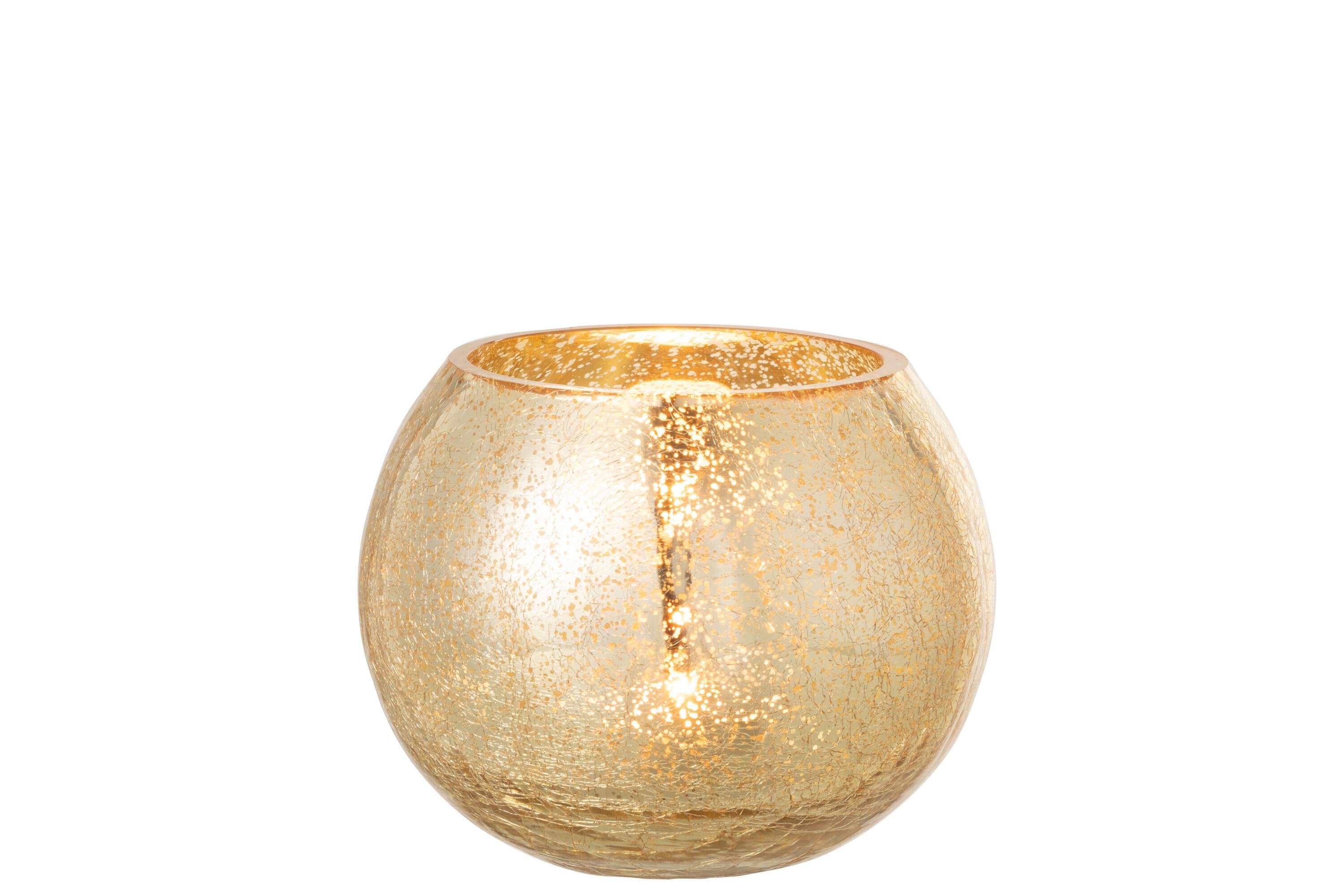 Подсвечник стеклянный J-LINE 15х15 см Золотой