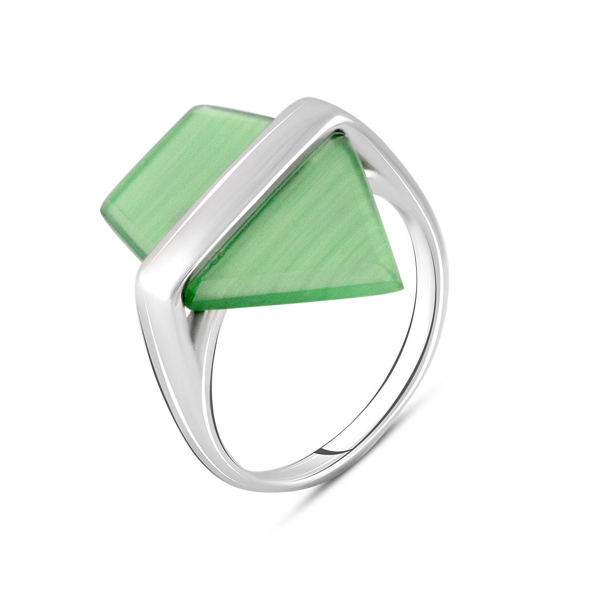 Кольцо серебряное с кошачьим глазом 4,033 ct 3,81 г р. 17,5 (2107736)