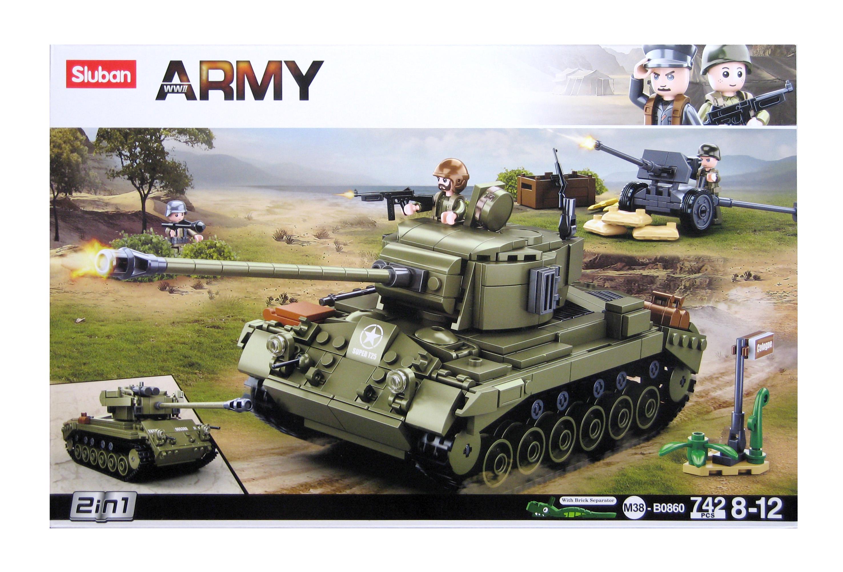 Конструктор Sluban M38-B0860 Танковая атака 742 детали 3 фигурки