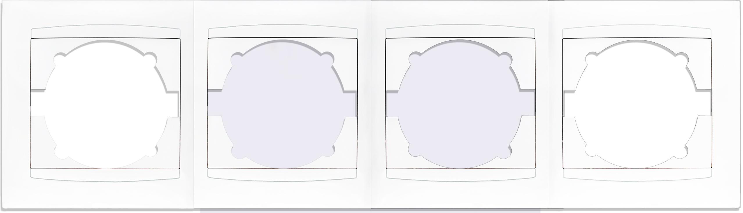 Рамка горизонтальна Elcor Emily 9215 4-місна Білий (211561)