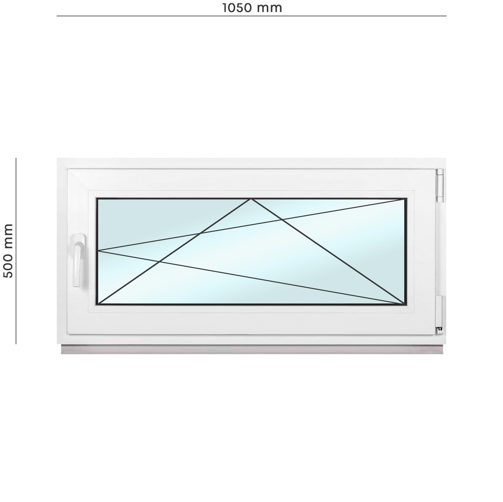 Вікно металопластикове Framex поворотно-відкидне з правим відкриттям 1050х500 мм Білий - фото 2