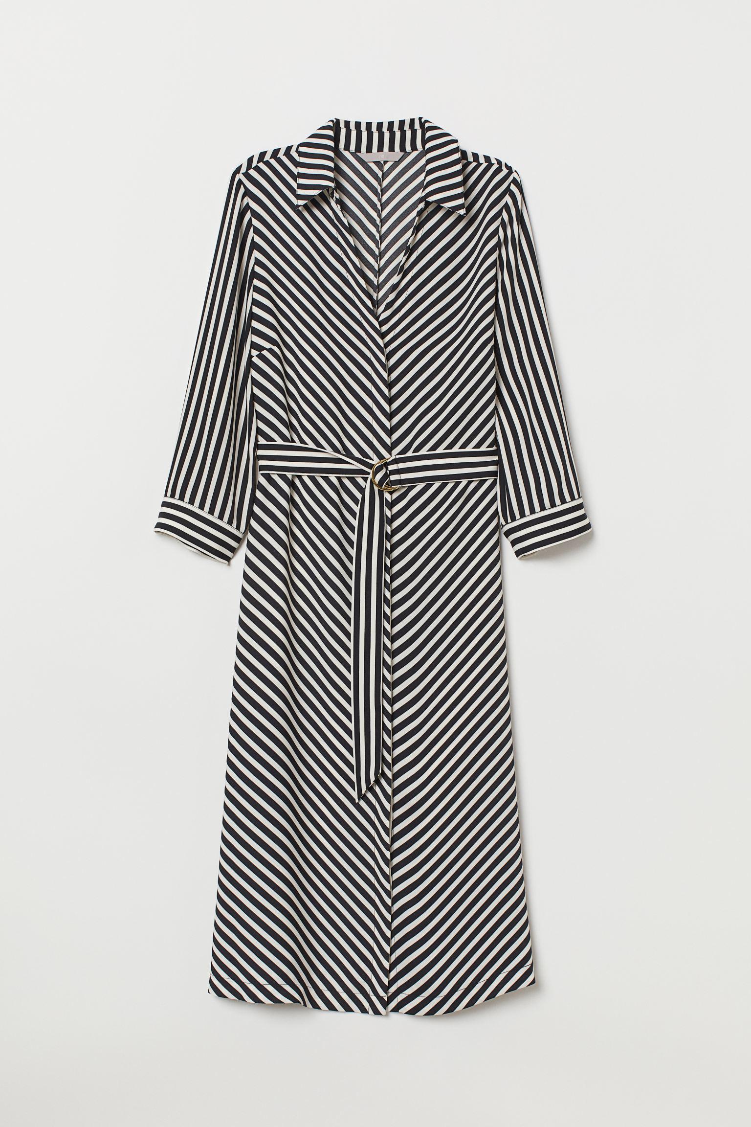 Платье H&M Полоска р. 34 Бело-черный (22076372830)