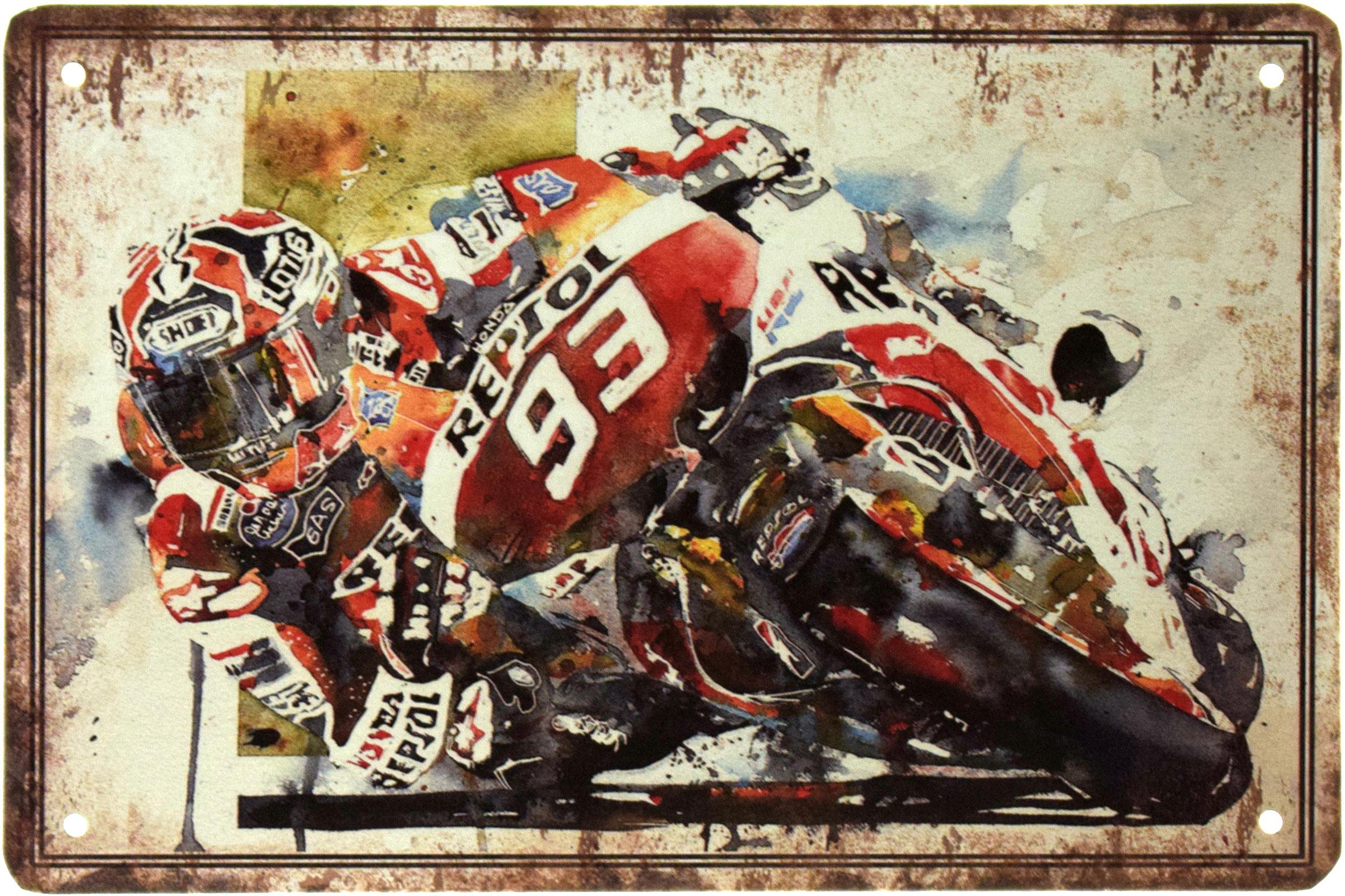 Табличка металлическая Марк Маркес MotoGP Honda 2013 20x30 см