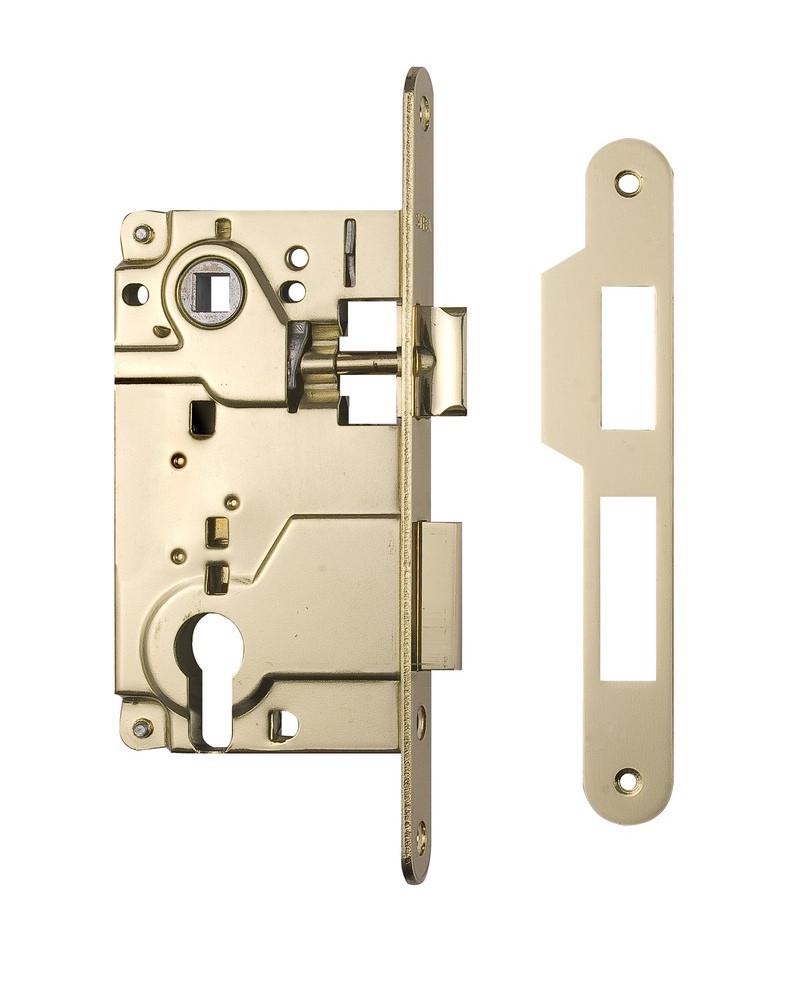 Замок врізний Siba 10850 B 50 мм Латунь полірована (10850 PB)