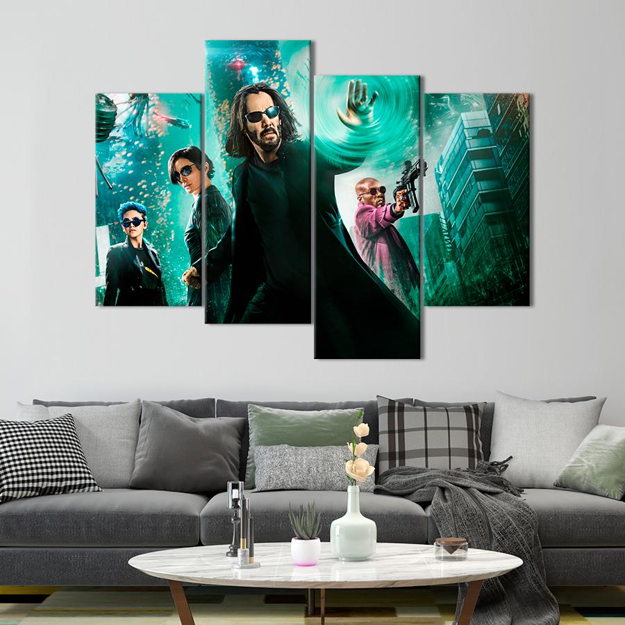 Настінний декор Кіану Рівз у ролі Нео Матриця: Воскресіння 129x90 см (A116-4)