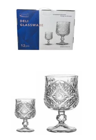 Набор бокалов Helios 185 мл и рюмок 50 мл под хрусталь Баттерфляй 12 предметов (DSKB161A/L12)