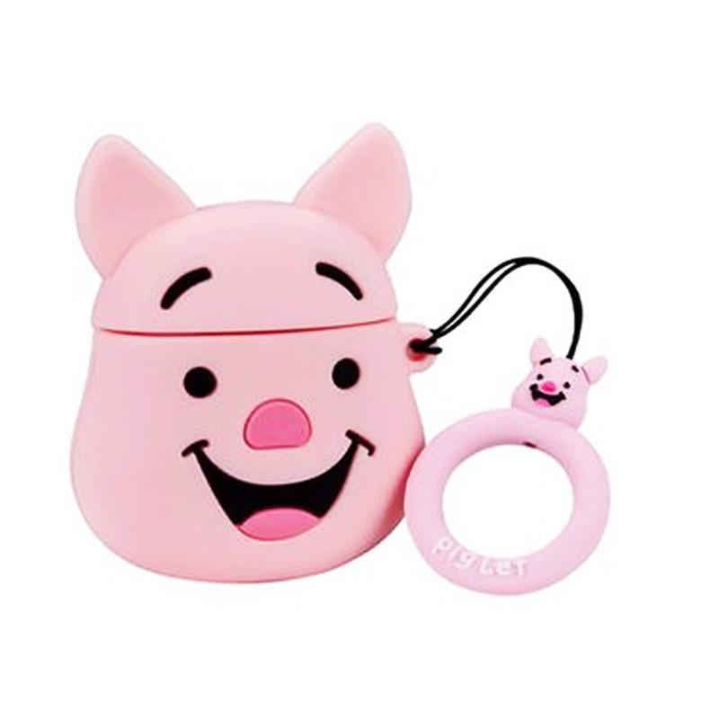 Футляр силіконовий Epik Disney series для навушників AirPods з кільцем П'ятачок/Рожевий (00000034695_6)