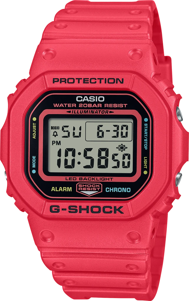 Наручные часы унисекс Casio G-Shock DW-5600EP-4ER ударопрочны с водозащитой 200 м и подсветкой (3099589090)