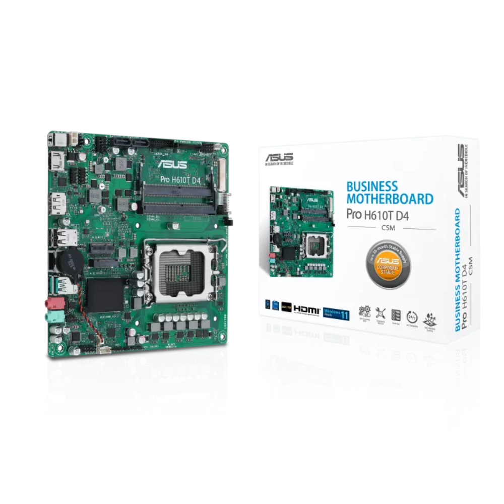 Материнська плата Asus PRO H610T D4-CSM Intel H610 LGA1700 Thin Mini-ITX HDMI DP LVDS DDR4 (579857) - фото 4