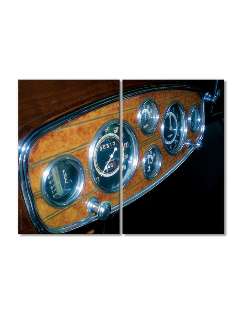 Картина модульная Спидометр старинного автомобиля 2 модуля 40х60 см