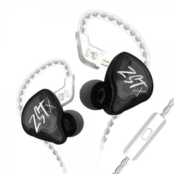Наушники KZ ZST X с микрофоном Black (1240590)