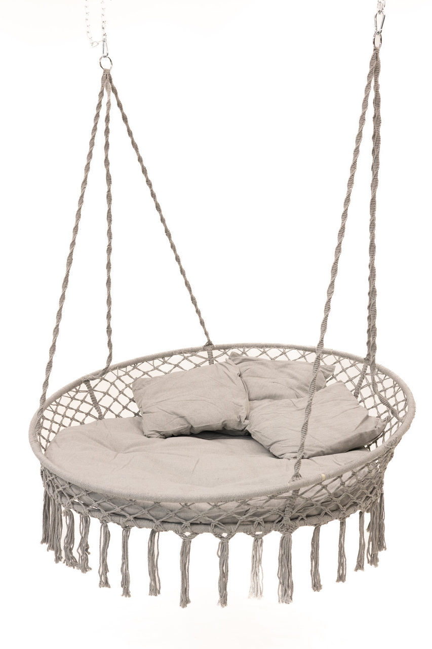 Качель круглая подвесная с подушкой WCG 140 см Серый (QNSW11GR1) - фото 2 Качель круглая подвесная с подушкой WCG 140 см Серый (QNSW11GR1) - фото 2
