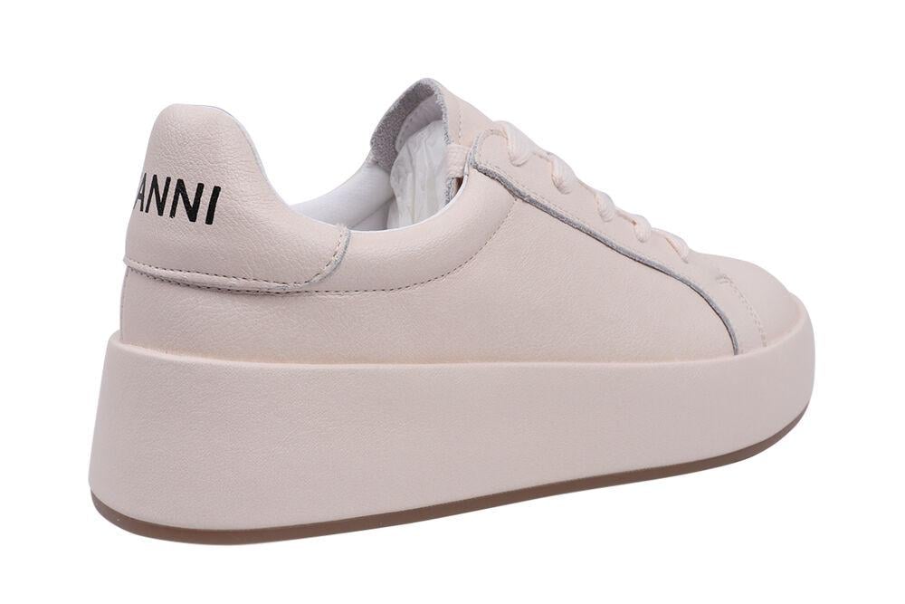 Кеди жіночі Gifanni зі шкіри на низькому ходу на шнурівці р. 36 Пудровий (95-21DTC) - фото 4