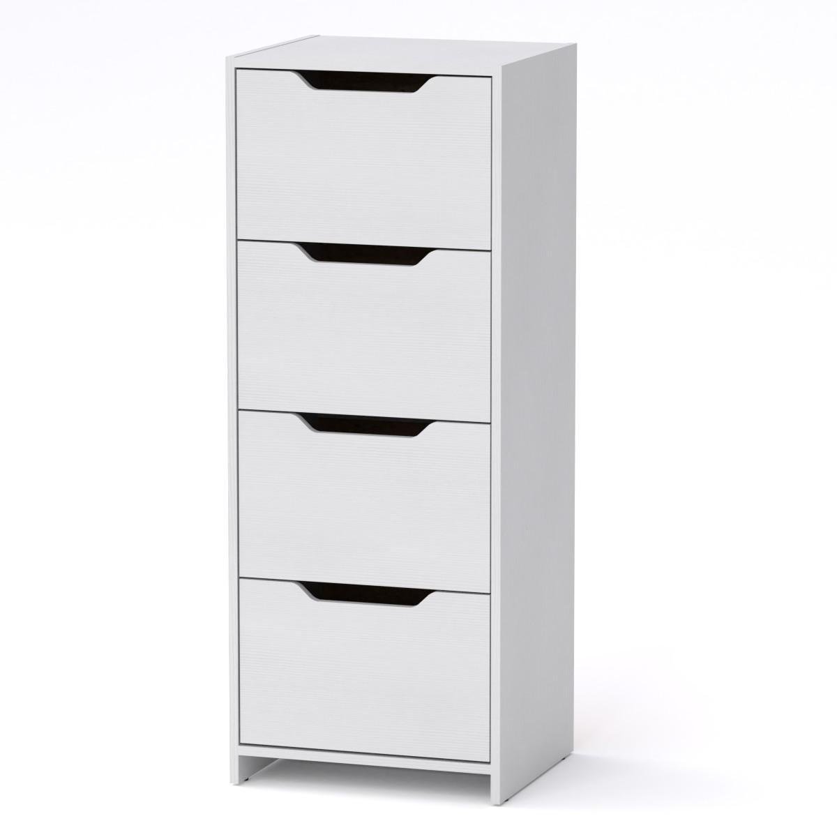 Комод высокий МеблиКо С 48х42х123 см Альба/Белый (k-1703-1) - фото 1