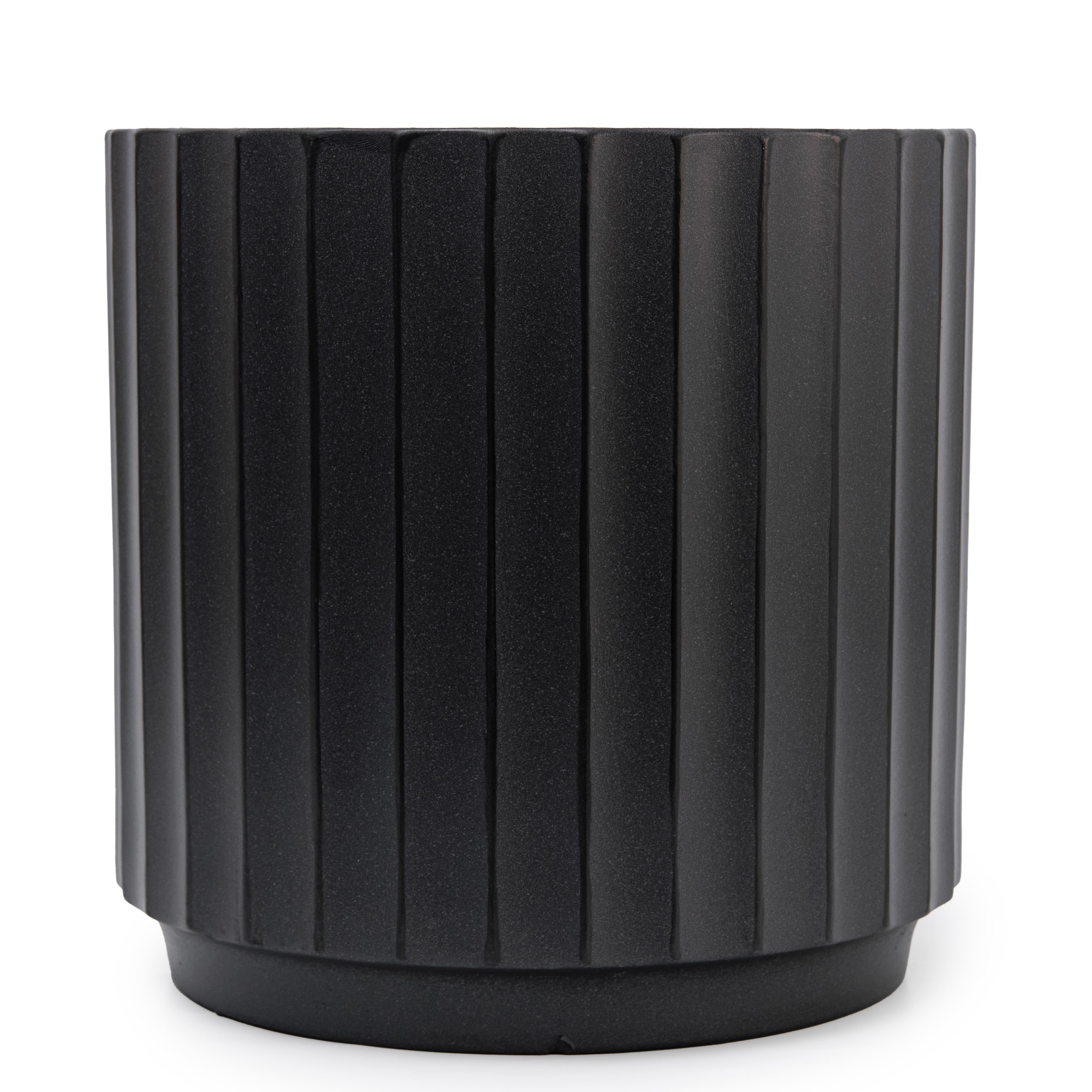 Кашпо для квітів керамічне elemi Грань круглий 4,2 л Чорний (УТ-00094974) Кашпо для квітів керамічне elemi Грань круглий 4,2 л Чорний (УТ-00094974)