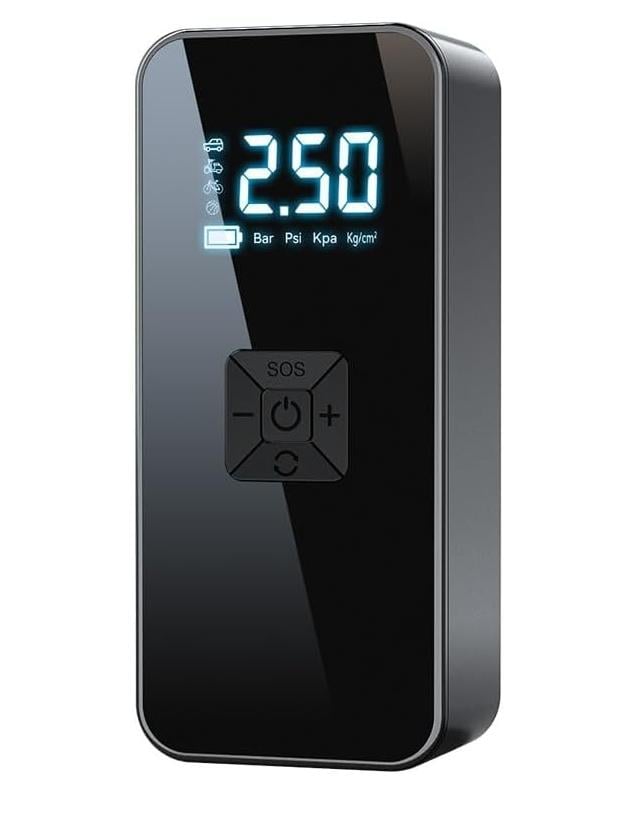 Насос автомобильный аккумуляторный CQB-ZX-801 60 W с функцией PowerBank TypeC 12 В с фонариком/сумкой и переходниками