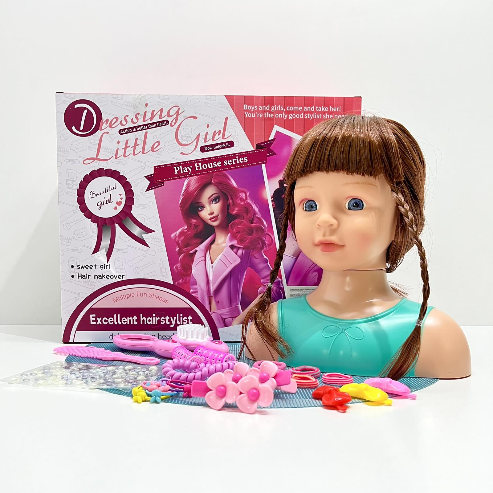 Кукла-манекен для девочки Голова для причесок с аксессуарами бигуди/резинки/гребешок (YM25-2B-С) Кукла-манекен для девочки Голова для причесок с аксессуарами бигуди/резинки/гребешок (YM25-2B-С)