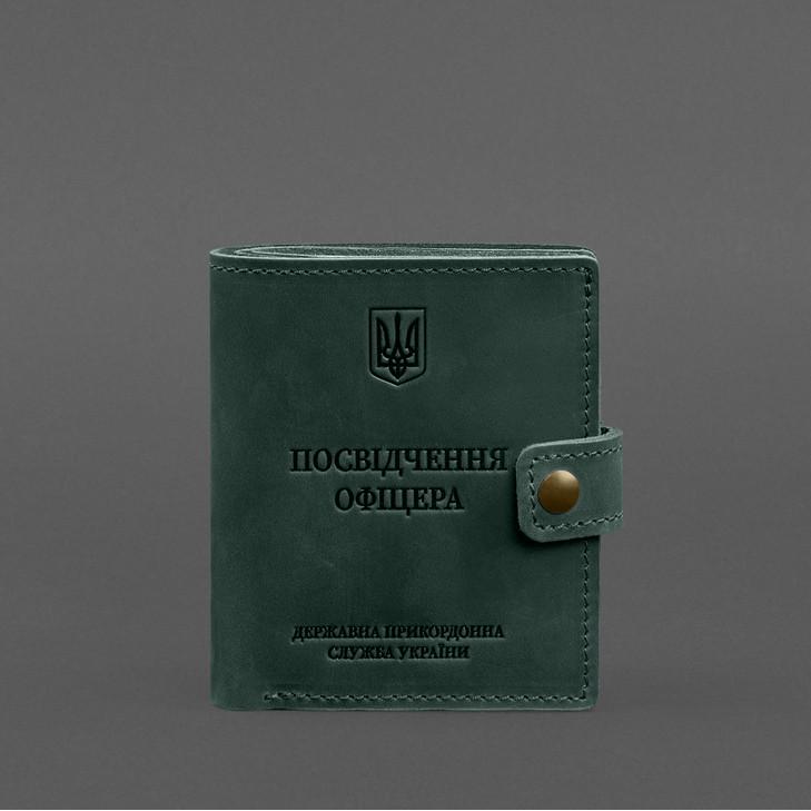 Обложка-портмоне кожаная для удостоверения офицера ГПСУ 11.2 Crazy Horse Зеленый (A-028702) - фото 2 Обложка-портмоне кожаная для удостоверения офицера ГПСУ 11.2 Crazy Horse Зеленый (A-028702) - фото 2