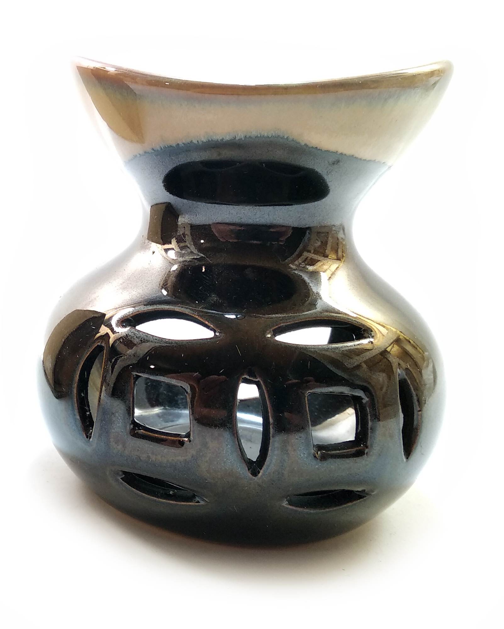 Аромалампа керамичеcкая 2 монеты 9х9х9 см Черный