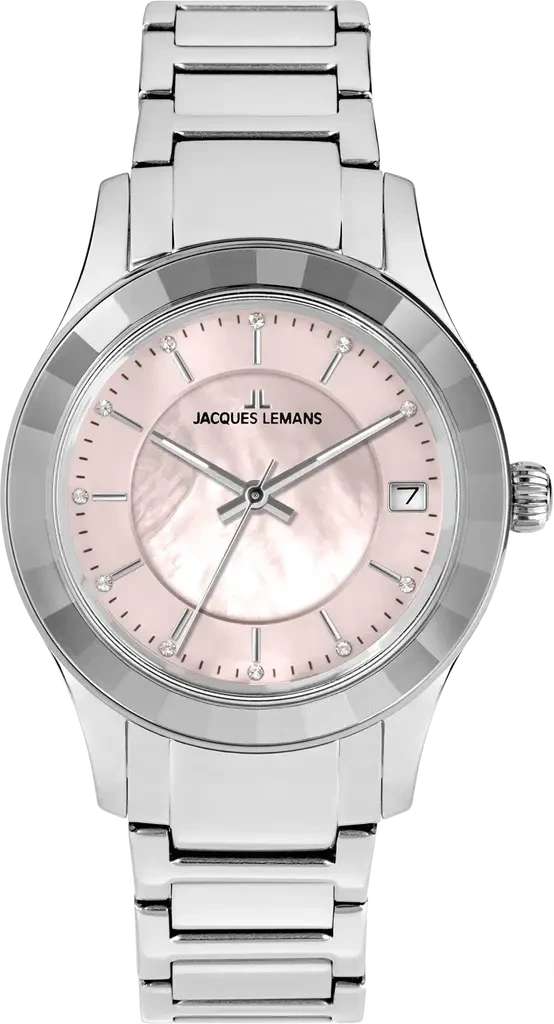 Наручные часы женские Jacques Lemans Sport 1-2194D со стальным корпусом WR 50 м и перламутровым циферблатом