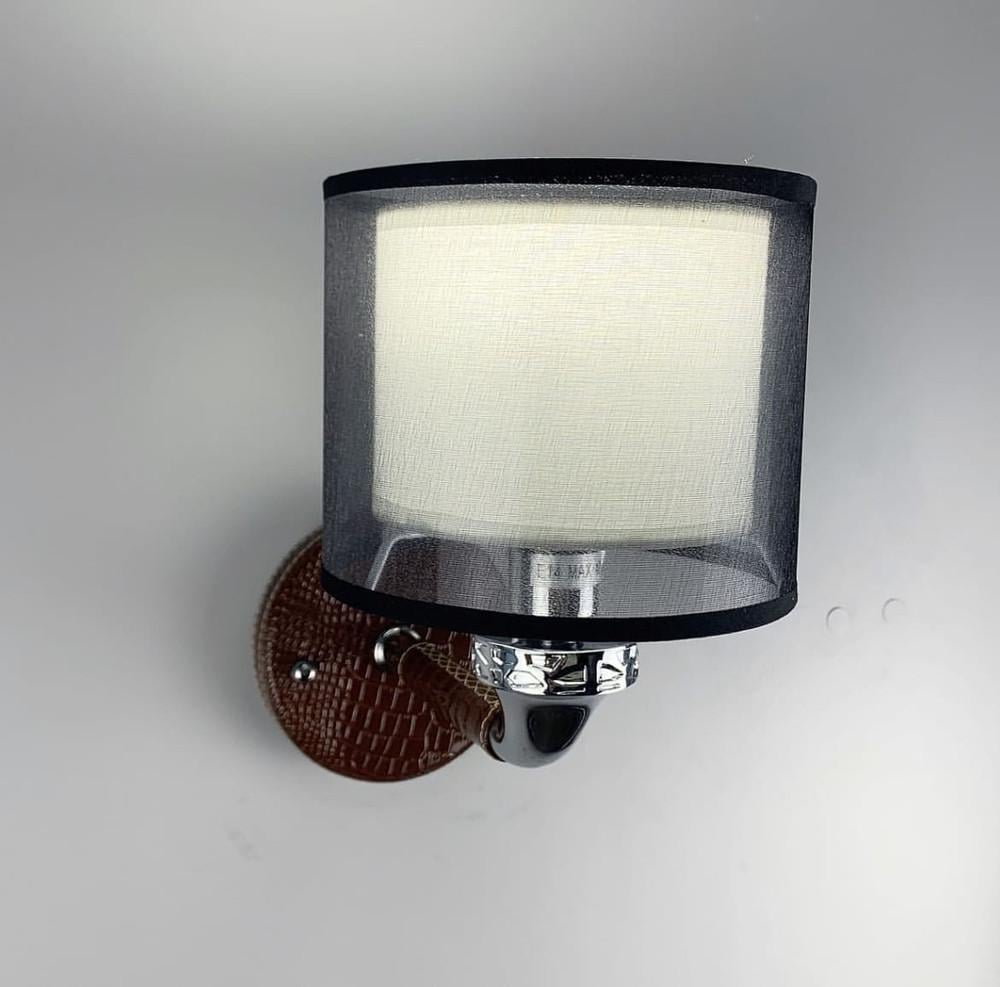Светильник стильный настенный с экокожей (S 198/1 BR)
