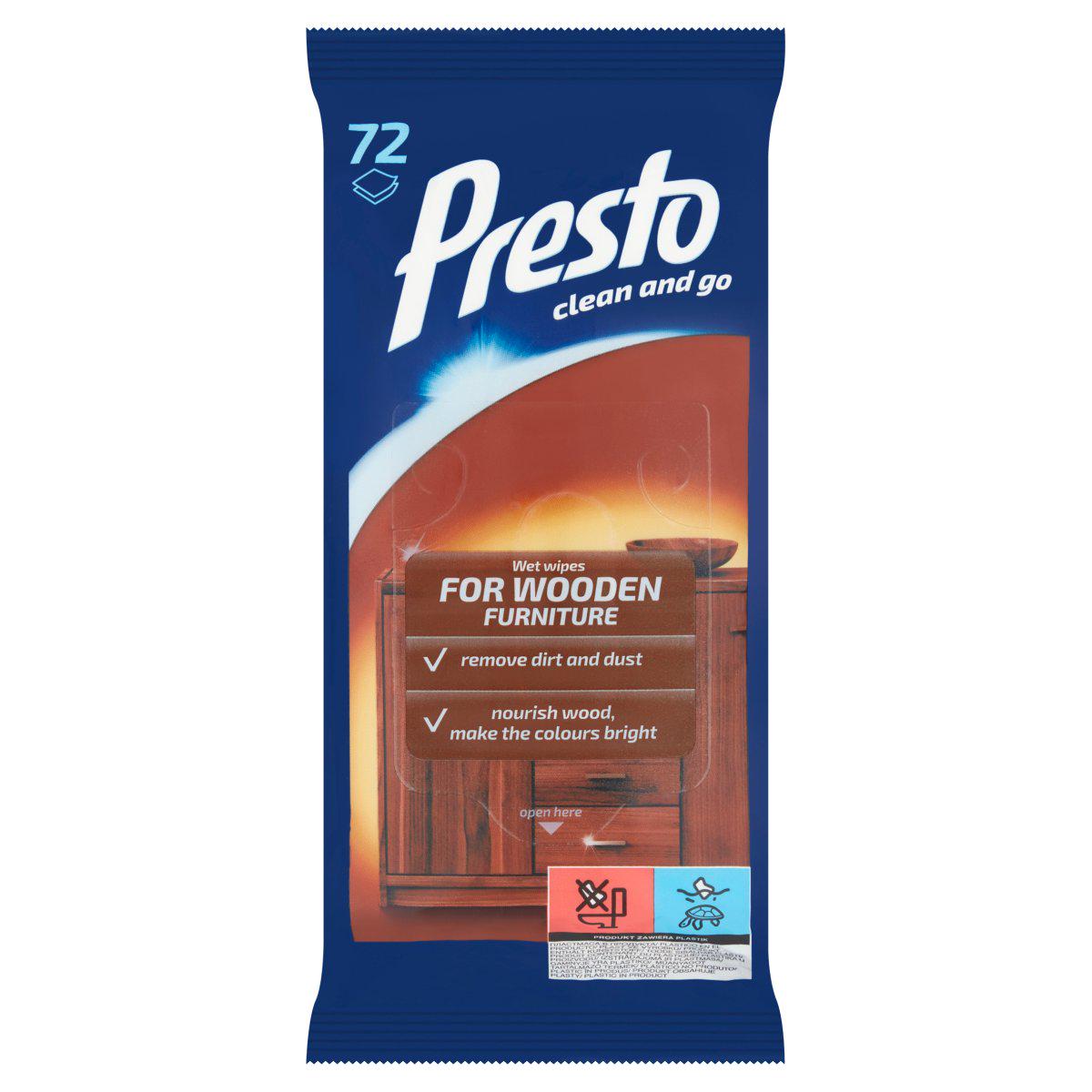 Вологі серветки для догляду за меблями Presto 72 шт. (13311017)