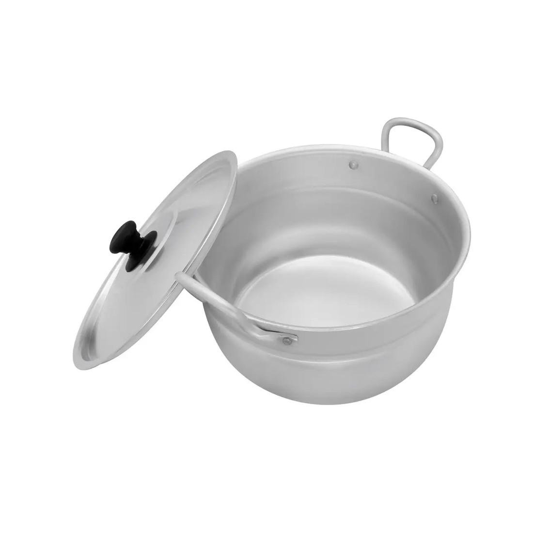 Кастрюля сферическая с крышкой Interos алюминиевая 8 л 30 см - фото 2