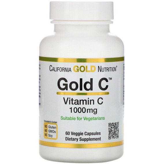 Витамин C California Gold Nutrition Gold C Vitamin C 1000 mg 60 Veg Caps