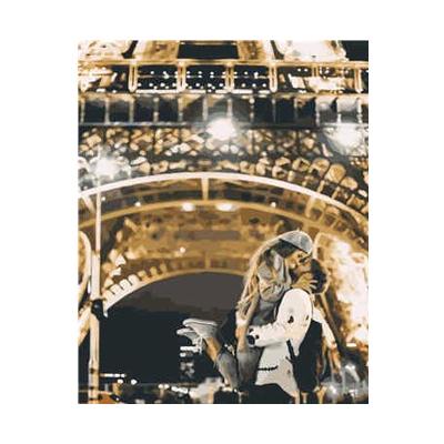 Набор для росписи по номерам Strateg Поцелуй у Эйфелевой башни 40х50 см (VA-531-mt)