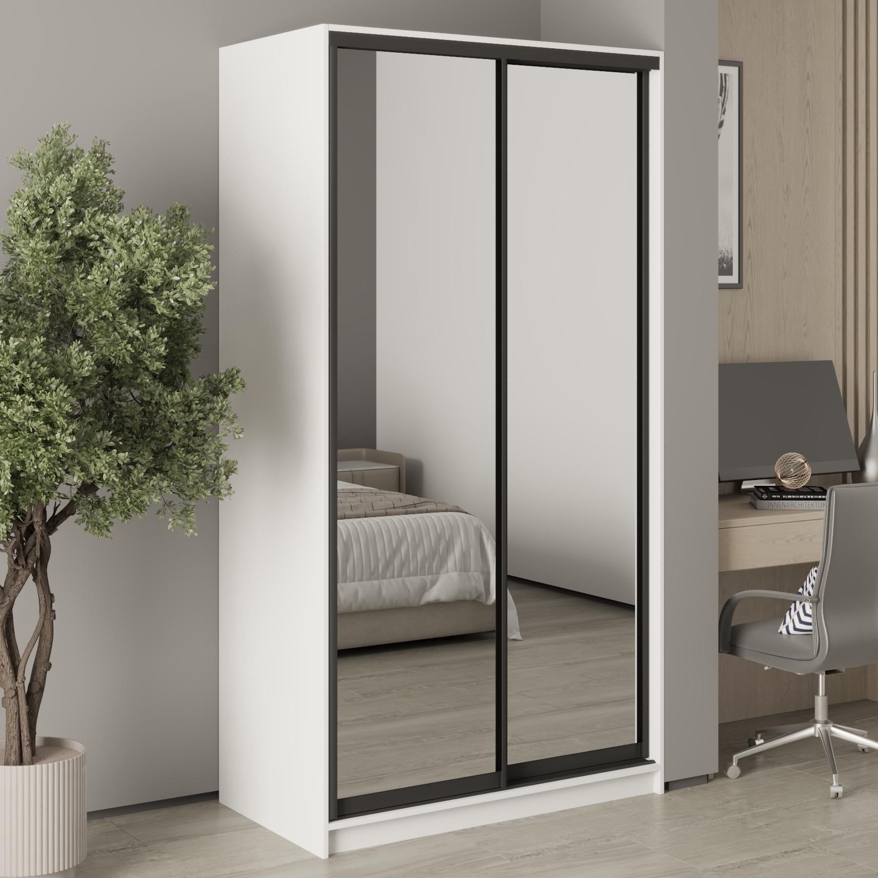 Шкаф-купе двухдверный MebelStar Стандарт BG 2 зеркала 110x60x210 см Аляска белая (MBS-11246) Шкаф-купе двухдверный MebelStar Стандарт BG 2 зеркала 110x60x210 см Аляска белая (MBS-11246)