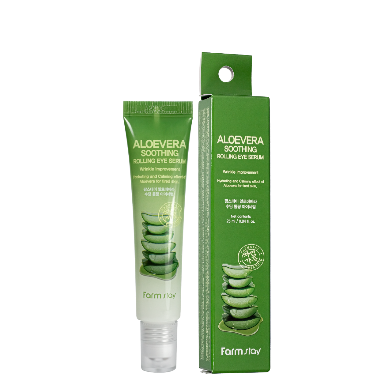 Сыворотка роллер для кожи вокруг глаз FarmStay Aloe Vera Soothing Rolling Eye Serum с экстрактом алоэ 25 мл