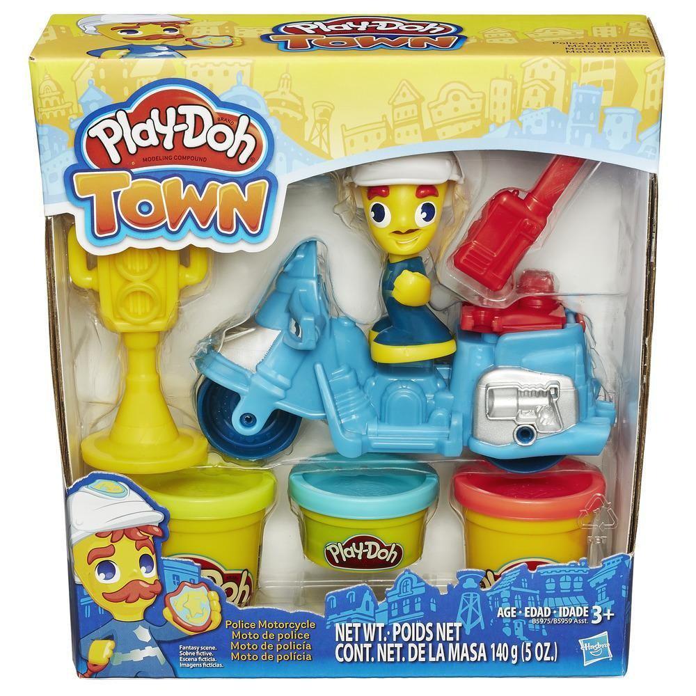 Набір Play-Doh Hasbro Town Транспортні засоби Motorcycle 3 банки тіста (389834)