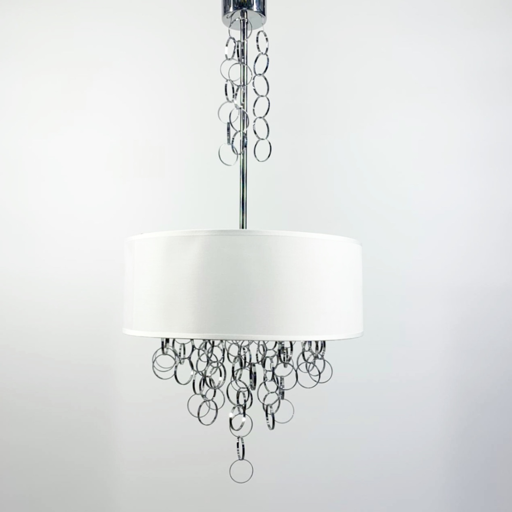 Люстра из серии Curtis с белым абажуром Ø 40 см Хром (MJ32 WT)