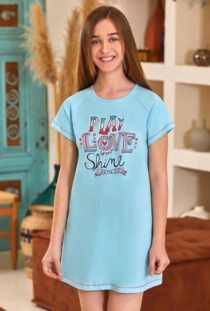 Ночная рубашка для девочки BAYKAR р. 7 122-128 см 7-8 лет Бирюзовый (9121-654)