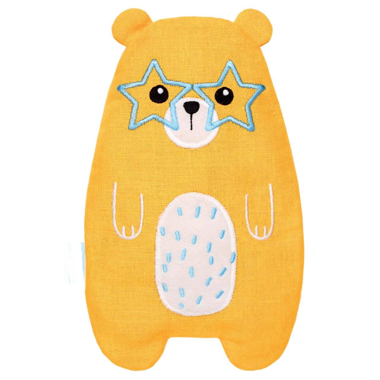 Іграшка-грілка Ведмедик від коліків з вишневими кісточками 3в1 Жовтий (1643634595)