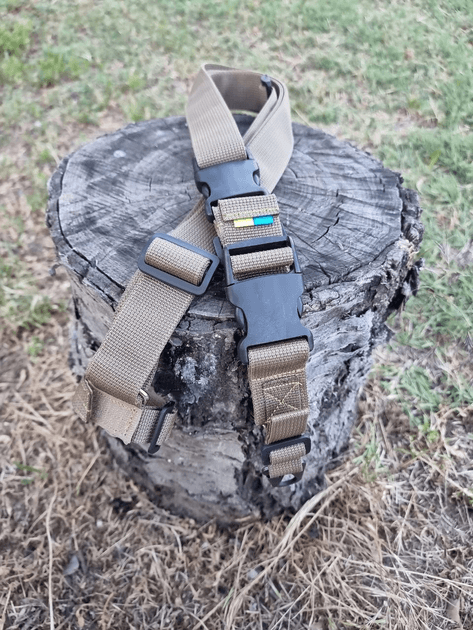 Ремінь триточковий з карабіном та утяжкою Койот (three-point-1-kt) - фото 7 Ремінь триточковий з карабіном та утяжкою Койот (three-point-1-kt) - фото 7