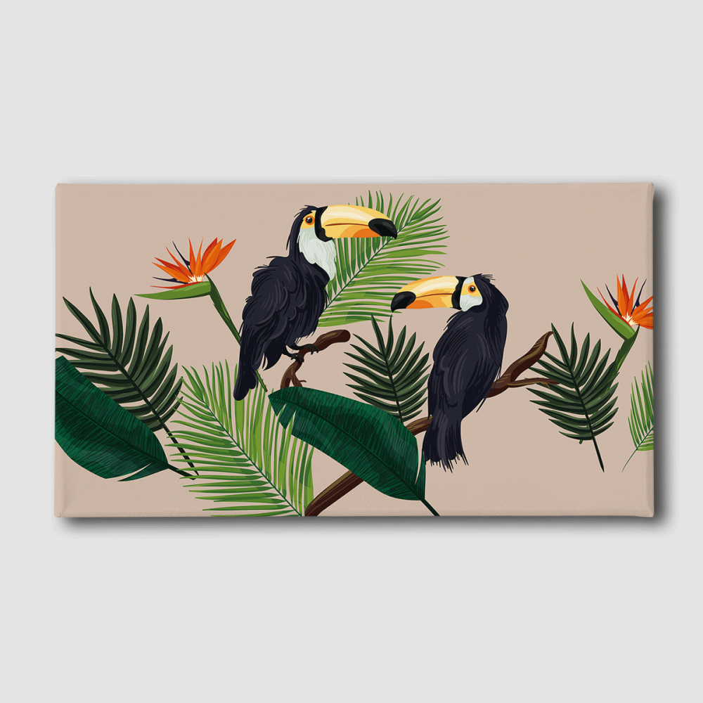 Картина Malevich Store Два тукана 40x80 см (K0011)