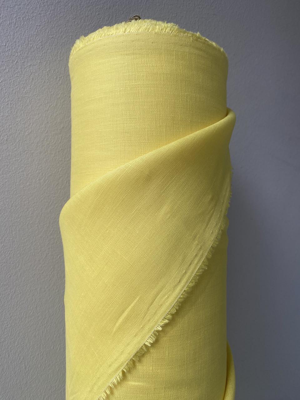 Тканина LINEN PLUS лляна натуральна 143 см 1490 Жовтий - фото 6
