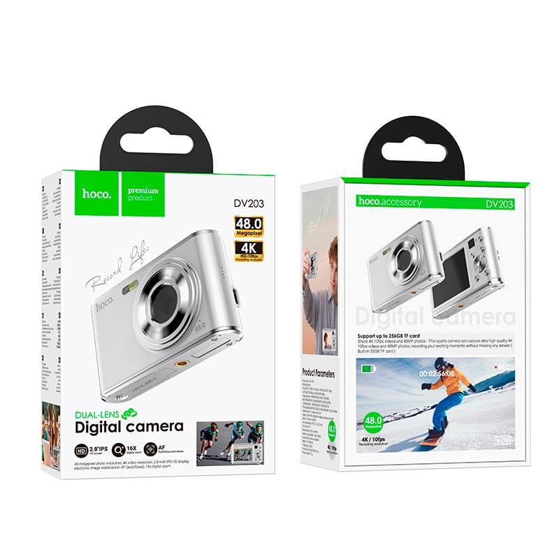 Фотокамера цифрова Hoco DV203 4K Ultra HD 2,8" IPS White (17385) - фото 5 Фотокамера цифрова Hoco DV203 4K Ultra HD 2,8" IPS White (17385) - фото 5