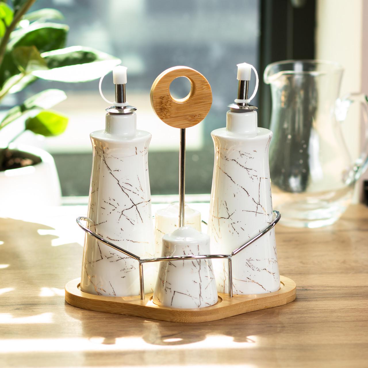 Набір для спецій HP1219 на бамбуковій підставці 4 предмети (A-032732) - фото 5