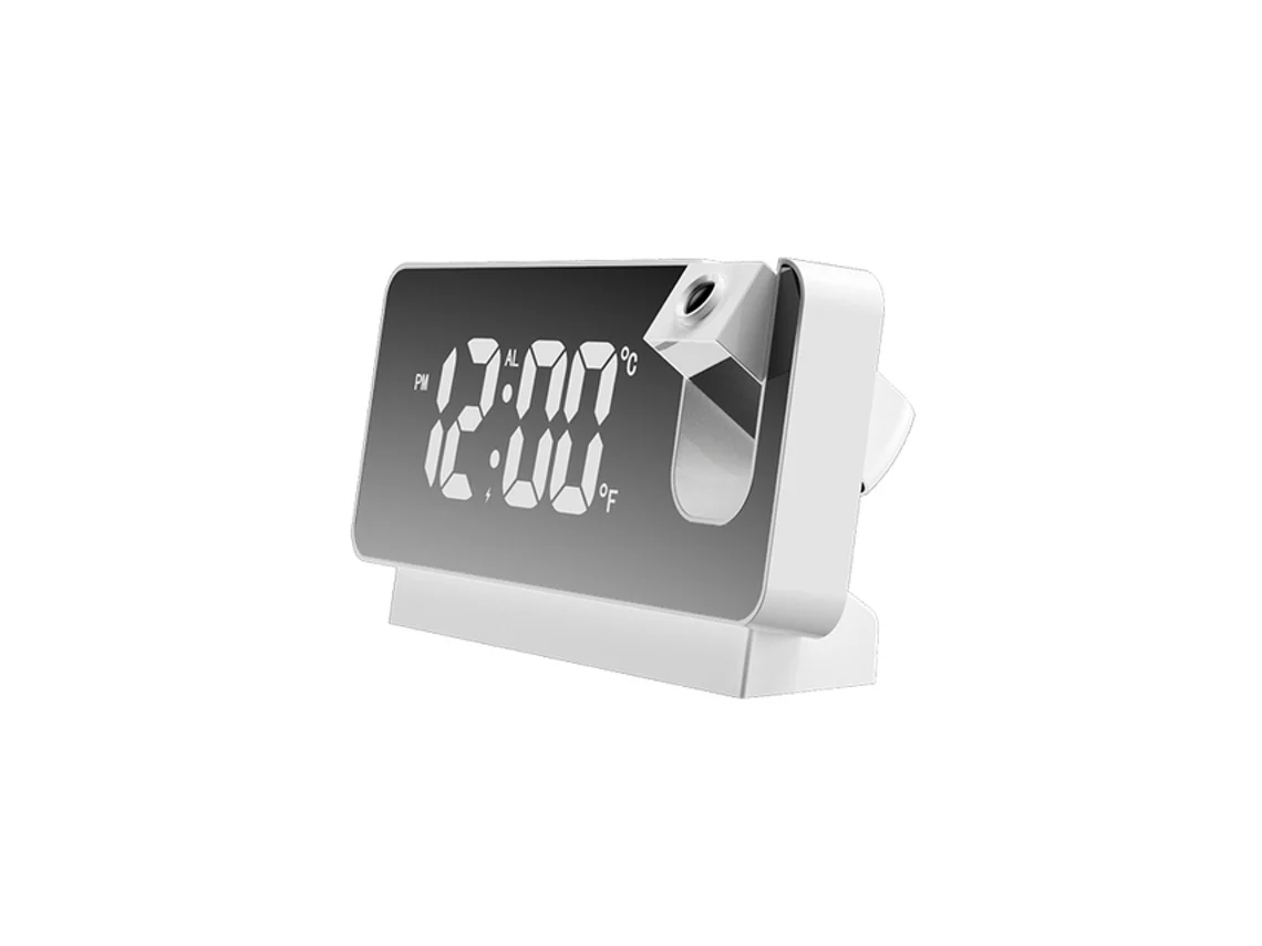 Часы настольные зеркальные 3618LP 12/24 часа 5V USB с цифровым дисплеем/термометром/зеленой подсветкой 9,3х18,3х4 см (opt-14534)