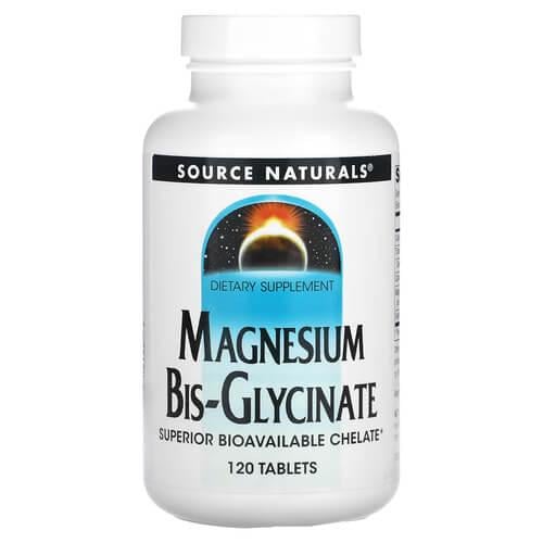 Магній Source Naturals Magnesium Bis-Glycinate 120 табл. (SNS-02132)