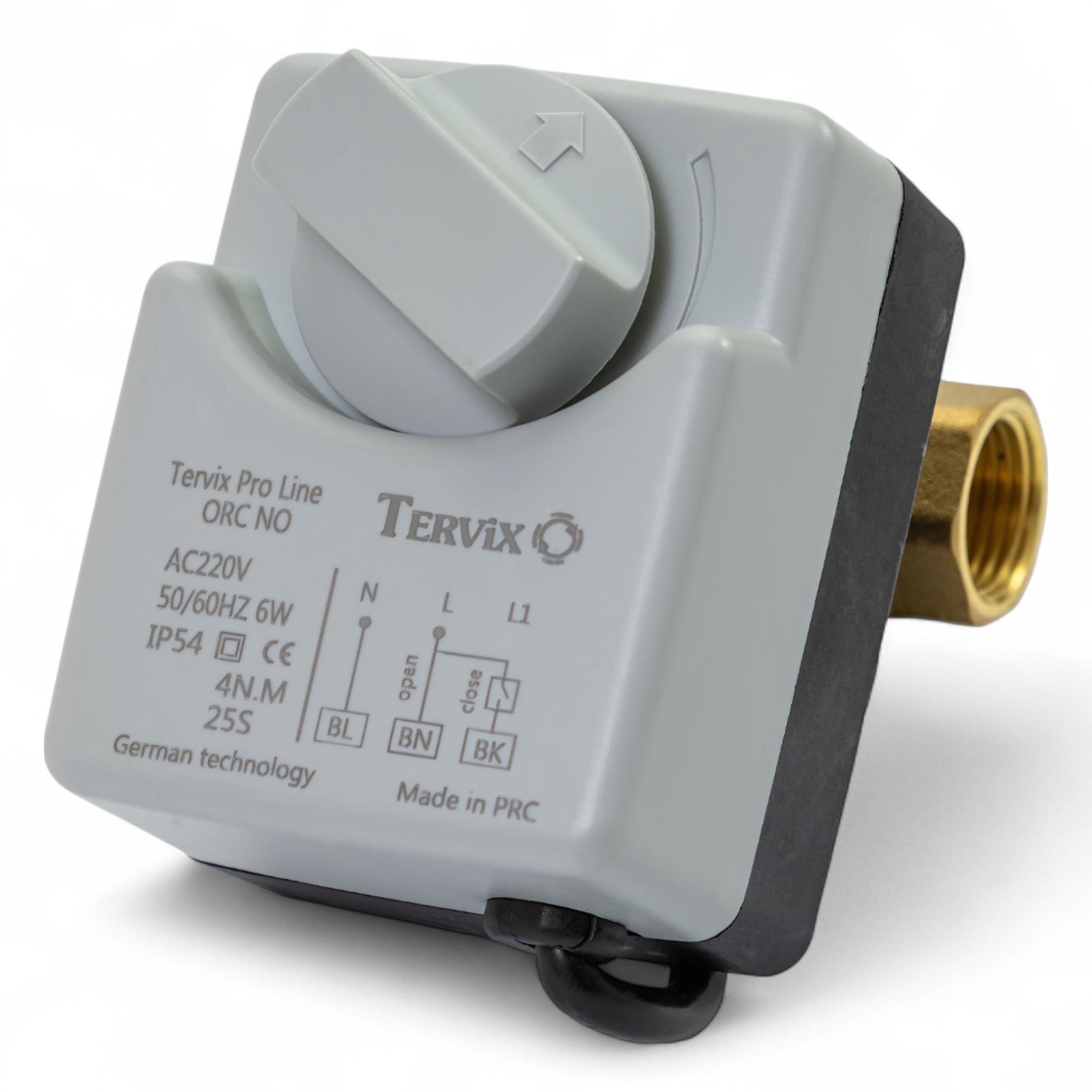 Клапан шаровый Tervix Pro Line ORC 2-ходовой нормально-закрытый 1/2" с электроприводом (201012)