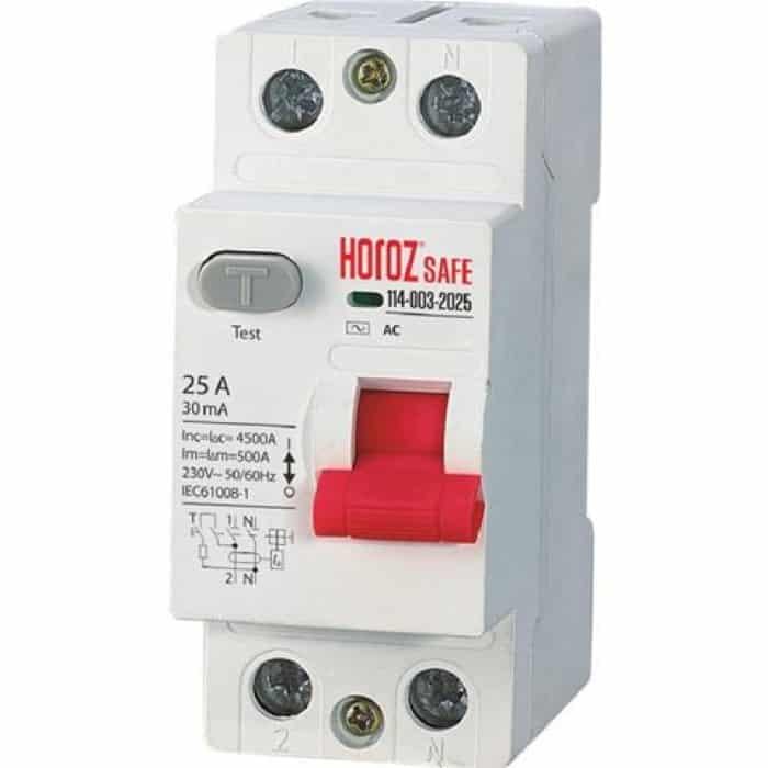 Устройство защитного отключения HOROZ ELECTRIC 2Р 25А 30 mA 230V (00000041127) Устройство защитного отключения HOROZ ELECTRIC 2Р 25А 30 mA 230V (00000041127)