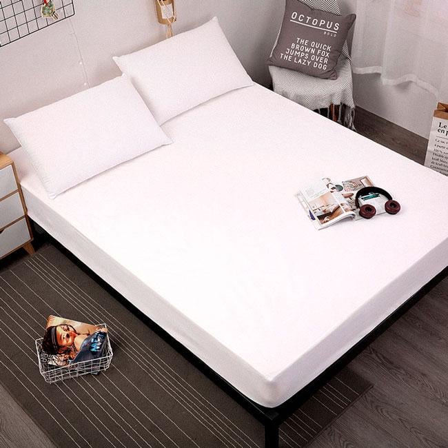 Наматрасник на резинке водонепроницаемый 160х200х30 см Белый (25655643)