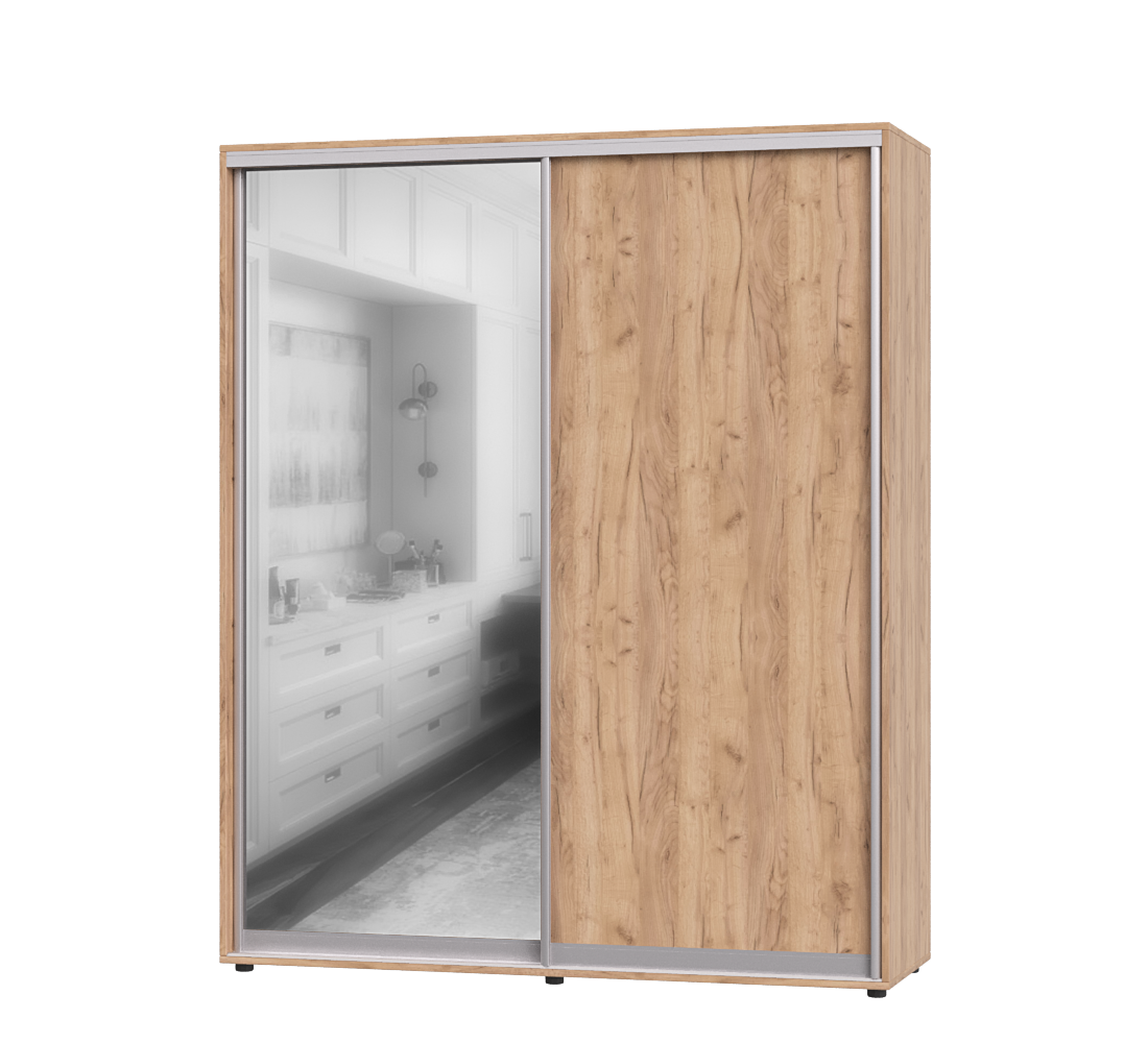 Шкаф-купе двухдверный Эверест ШК-02 180х60х220 см Дуб Крафт Золотой (07072)