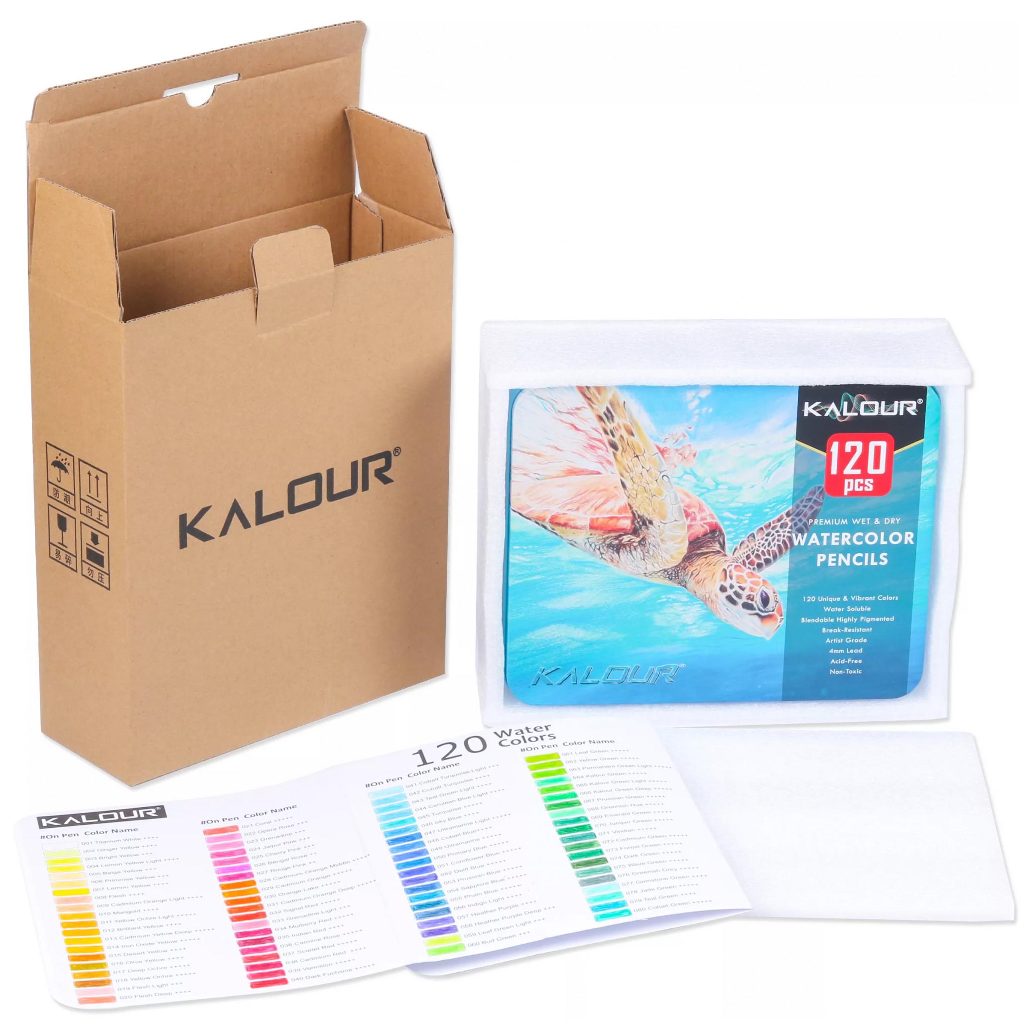 Набір акварельних олівців KALOUR 120 кольорів у металевому пеналі - фото 4 Набір акварельних олівців KALOUR 120 кольорів у металевому пеналі - фото 4
