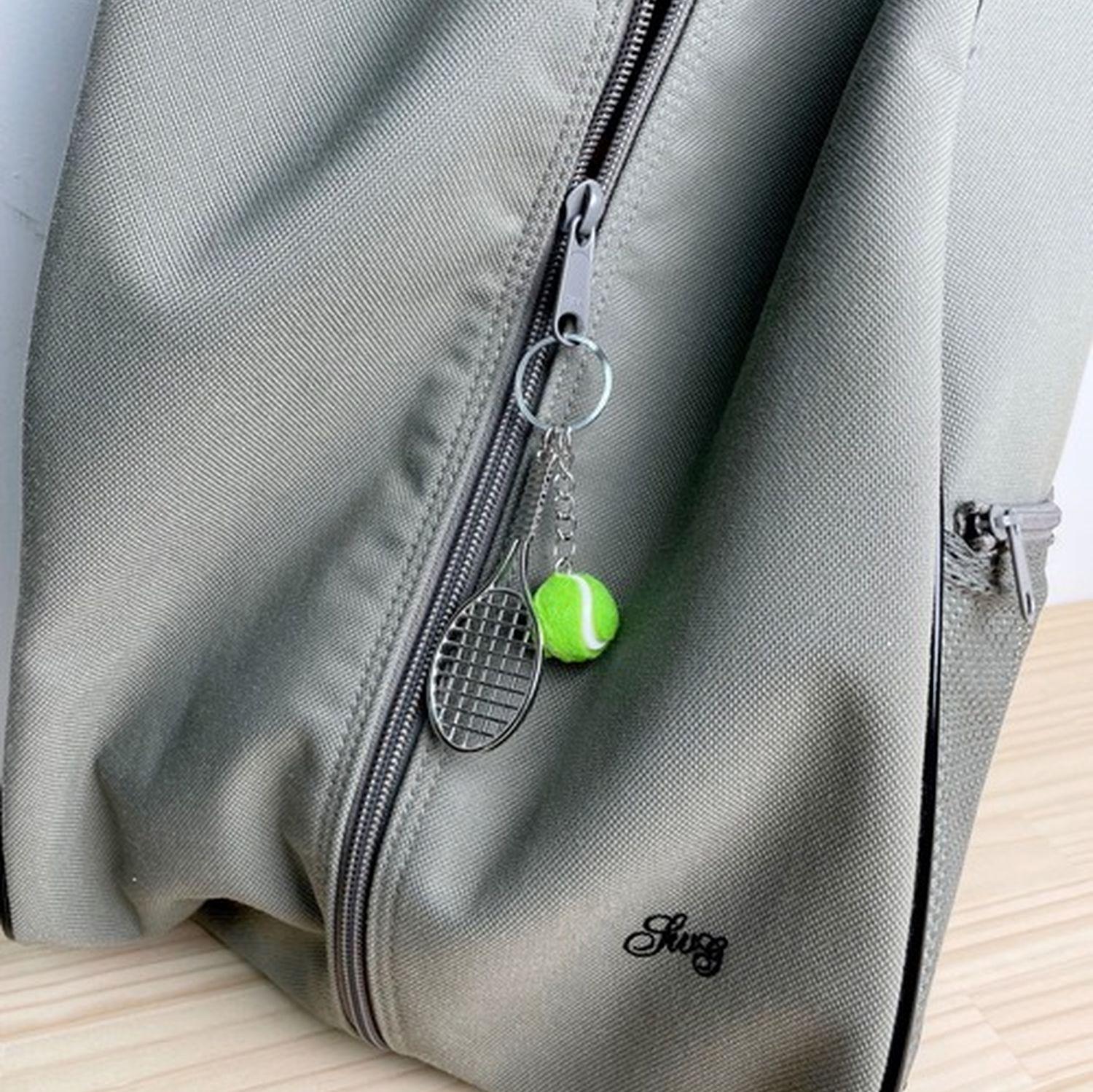 Брелок для ключей Теннис для ключей с мячиком и ракеткой металлический Зеленый (99_9_0_1С) - фото 8